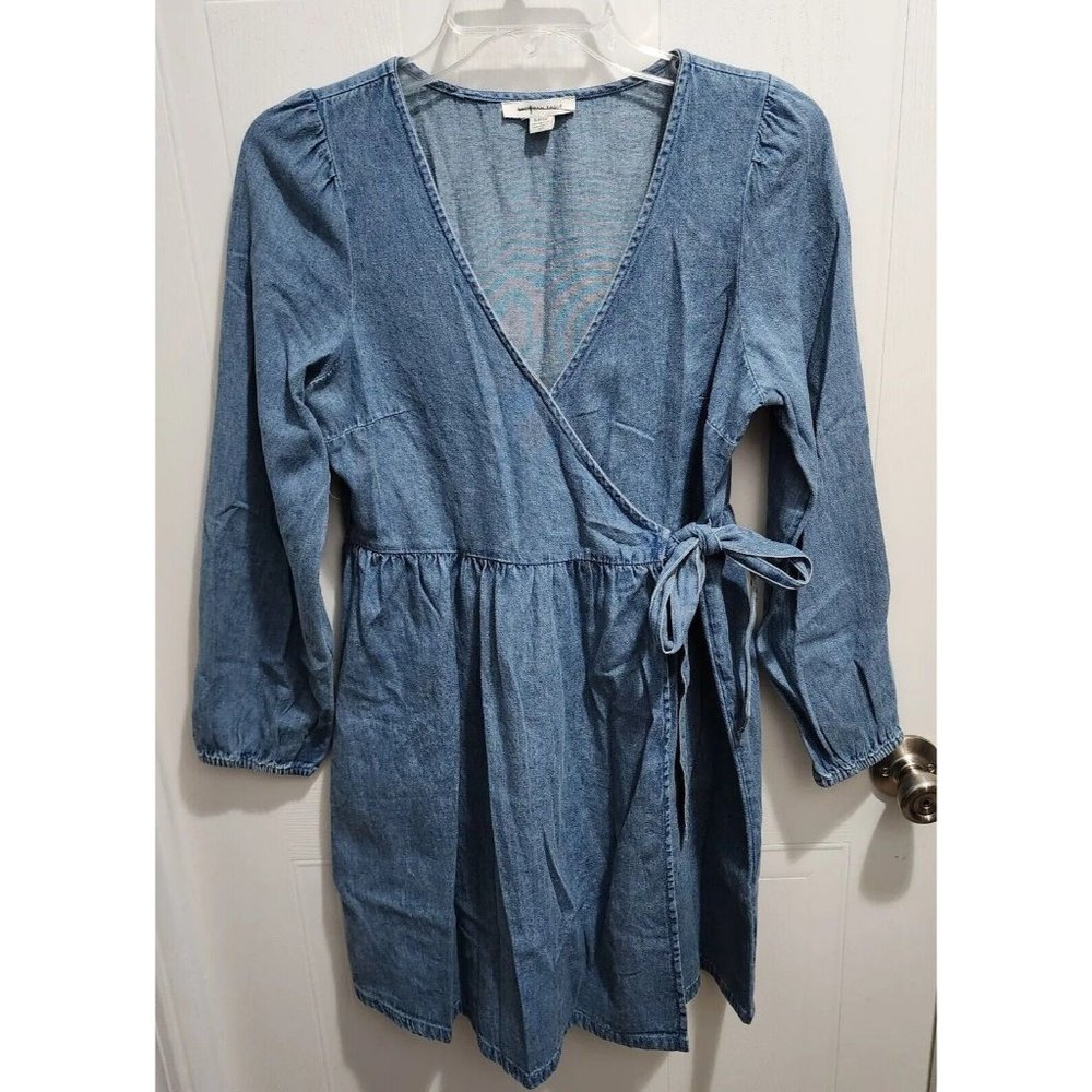 American Eagle Outfitters Blue Wrap Dress